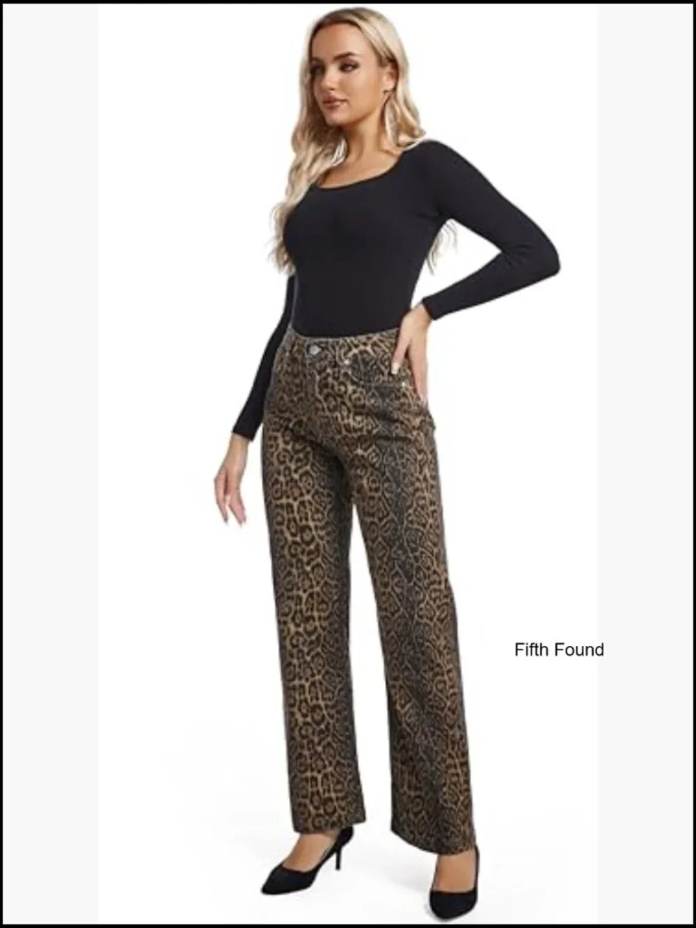 High Waisted Straight Leg Jeans Stretch Cotton Blend Casual Wear